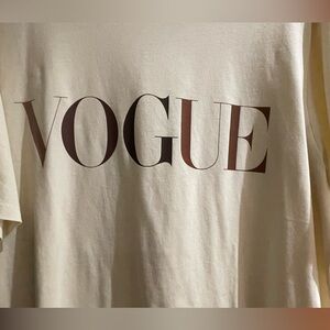 Vogue Cream Round-Neck Cotton Tee